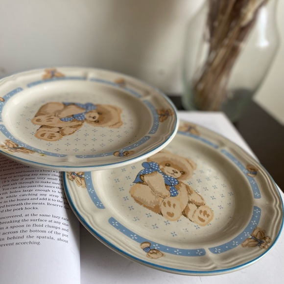 Tienshan Stonewear Country Bear 12" Chop Plate (Round Platter) 2 Pcs - Picture 4 of 5